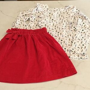 Nutcracker Design Shirt and Red Skirt